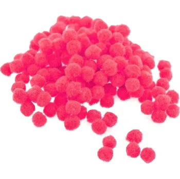 Bambulky plyšové 1cm amarantové, 100ks