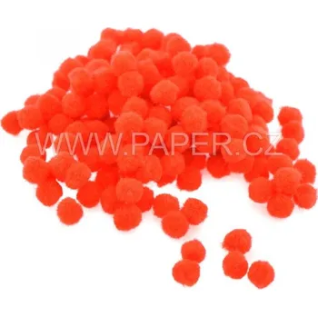 Bambulky plyšové 1cm červené, 100ks