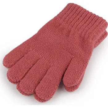 Rukavice Dětské pletené rukavice - 5 korálová světlá