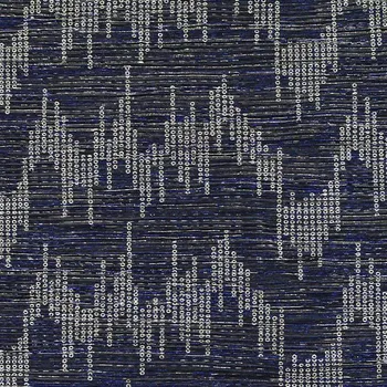 Jemné plisé stříbrno-modré, stříbrný vzor, š.140