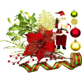 Vánoční dekorace LAALU Vánoční ozdoby - sada SANTA, na stromky do 100 cm