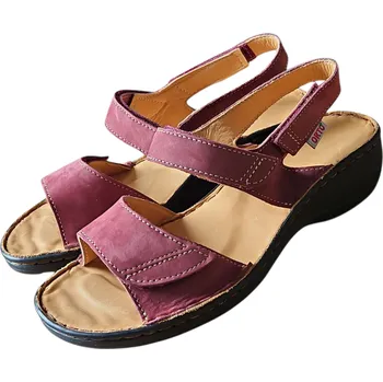 Dámské sandále 03110 - N38 zdravotní dámské sandály s podporami kleneb nožních; barva vínová 38