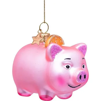 Vánoční dekorace LAALU Vánoční ozdoby - prasátko, 5,5 cm