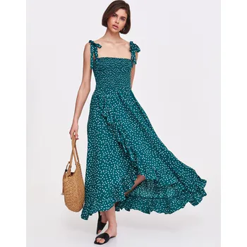 Dámské šaty Top Secret dámské midi šaty s puntíky zeleno/bílé Velikost: 36