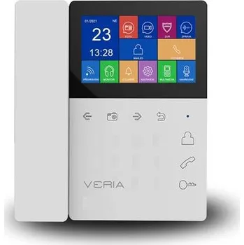 Bezpečnostní detektor Veria LCD monitor videotelefonu se sluchátkem 7043B bílý