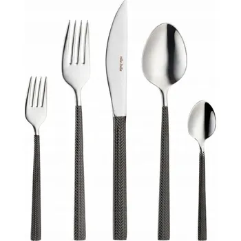 Příbor VILLA ITALIA Sada příborů pro 12 osob 60 dílů HERA BLACK