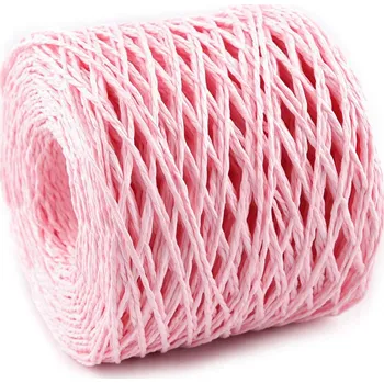 Příze Lýko rafie přírodní, k pletení tašek Ø1,5 mm růžová sv. 1 ks