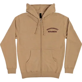 Pánská mikina INDEPENDENT mikina - Bombers Zip Hooded Heavyweight Sweatshirt Sandstone (155174) velikost: L