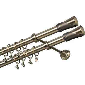 Garnýž kovová 230 cm dvouřadá - dvojitá 25/25 Duncan double Mosaz