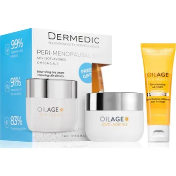 Dermedic Oilage Dermedic Oilage Anti-Ageing vyživující denní krém pro obnovu hutnosti pleti 50 g + Dermedic Oilage Anti-Ageing olejový syndet na mytí obličeje 25 ml