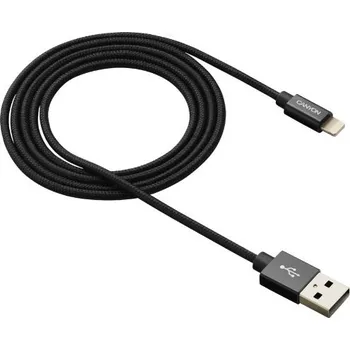 CANYON nabíjecí kabel Lightning MFI-3, opletený, Apple certifikát, délka 1m, černá CNS-MFIC3B
