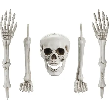 Party dekorace Halloweenská dekorace kostra – 5dílná sada na zahradu i do bytu