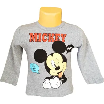 Cottonland Kojenecké tričko MICKEY look at me dlouhý rukáv šedé Šedá, Velikost: 68/74 68/74