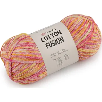 Galanterie Bavlněná pletací příze Cotton Fusion 100 g růžová malinová 1 ks