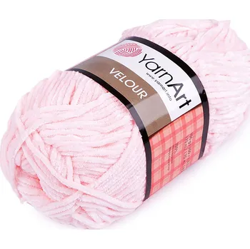 Příze Pletací žinylková příze Velour 100 g růžová nejsv. 1 ks
