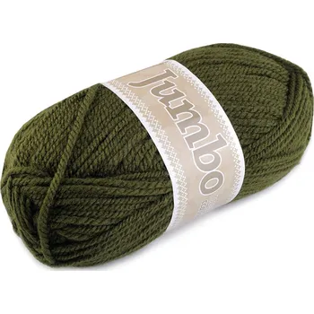 Příze Pletací příze Jumbo 100 g zelená khaki 1 ks