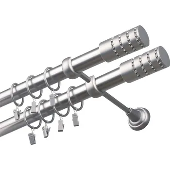 Garnýž Garnýž kovová 380 cm dvouřadá - dvojitá 25/25 Cylinder crystal double Satina