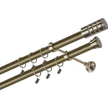 Garnýž kovová 280 cm dvouřadá - dvojitá 25/25 rýhovaná Cylinder crystal