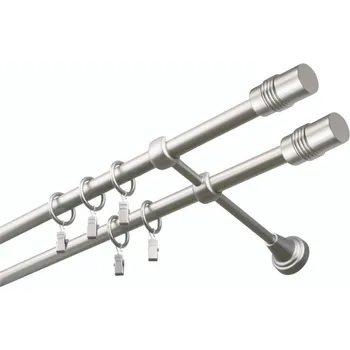 Garnýž Garnýž kovová 190 cm dvouřadá - dvojitá 16 Cylinder double satina