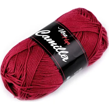 Příze Bavlněná pletací příze Camilla 50 g červená tmavá 1 ks