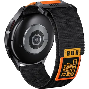 Řemínek na hodinky Enem Runcool nylonový rychloupínací řemínek 20mm - Černý/Oranžový IR-AWGW-0355