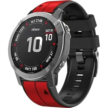 Řemínek na hodinky Double silicon Garmin QuickFit řemínek 22mm - Červeno/Černý IR-AWGW-0291