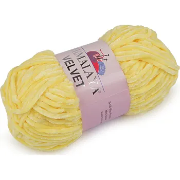 Galanterie Pletací žinylková příze Velvet 100 g žlutá světlá 1 ks