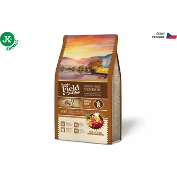 Krmivo pro psa Sam's Field Grain Free Venison, superprémiové granule pro dospělé psy všech velikostí a plemen, (Sams Field bez obilovin) (Sam's Field Grain Free Venison. Superprémiové krmivo s nulovým obsahem obilovin a s vysokým obsahem masa z vysoké zvěře 24 % a krůty