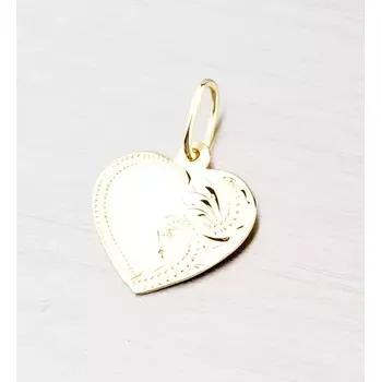 Přívěsek Dámský přívěsek žluté zlato 585 ve tvaru srdce s gravírováním 322P-131033