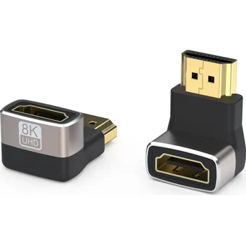 Kabel do PC PREMIUMCORD Adaptér spojka 8K HDMI A - HDMI A, F/M, zahnutá 90°