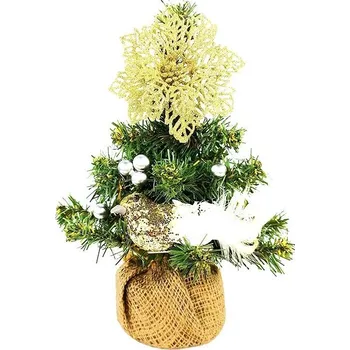 Vánoční stromek LAALU Vánoční stromek zdobený v květináči - TINY 4, 14 ks ozdob, 25 cm