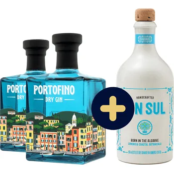 Gin Set 2x Portofino Dry Gin + Gin Sul zdarma (set 1 x 0.5 l, 2 x 0.5 l)