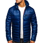 Tmavě modrá pánská sportovní přechodová prošívaná bunda Bolf 2066 - 2XL