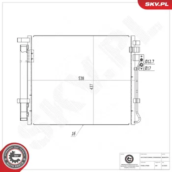 Ventilátor topení a klimatizace Kondenzátor klimatizace ESEN SKV 86SKV374
