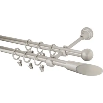 Garnýž Garnýž kovová 260 cm dvouřadá - dvojitá 16 Piza chrom mat