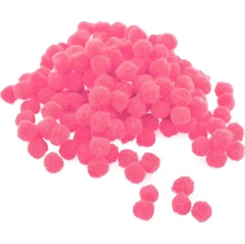 Bambulky plyšové 1cm růžové, 100ks