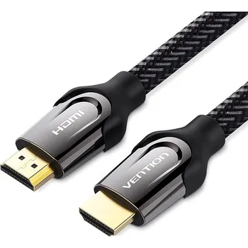 Datový kabel Vention Nylon Braided HDMI 1.4 Cable 15M Black Metal Type