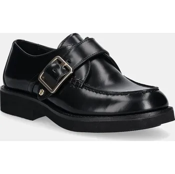 Dámské polobotky Kožené polobotky BOSS Eleri dámské, černá barva, na platformě, 50548740 50548740.001 99X, EUR 40