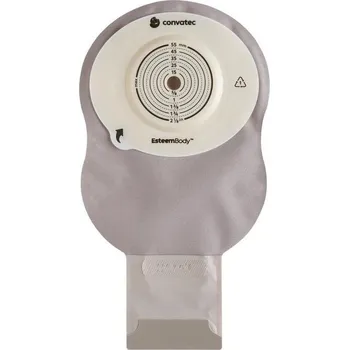 Stomie Sáček 1D Esteem Body Soft Convex výpustný—Hloubka 4 mm, V2/10-35 mm, šedý, s okénkem, velký, 10 ks