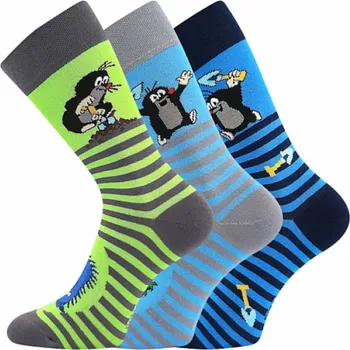 Ponožky unisex společenské Boma KR 111 3 páry (zelené, světle modré, modré), 35-38