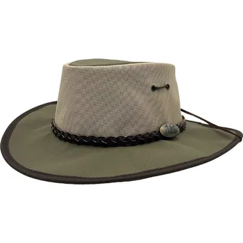Klobouk Jacaru Bush Breeze Camper khaki – letní plátěný klobouk s prodyšnou korunou Velikost: 54.5/55cm (S)