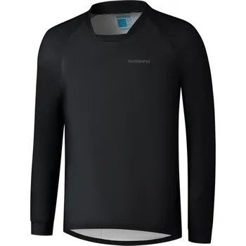 cyklistický dres SHIMANO Cyklistický dres s dlouhým rukávem letní - MYOKO LONG WARM - černá M