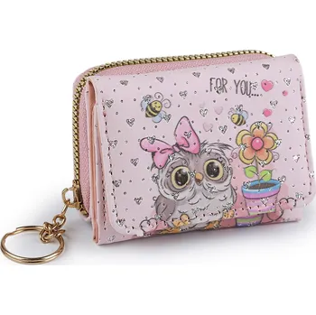 Peněženka Mini peněženka dětská 7x8,5 cm, barva 13 růžová nejsv. sova