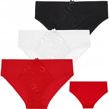 Kalhotky 3x Kalhotky Dámské Bikini Bavlněné Krajkové Elegantní MORAJ M