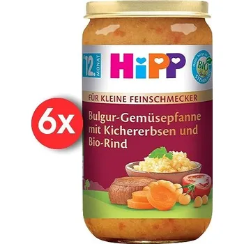 HiPP BIO Malý Gurmán Bulgur se zeleninou a cizrnou a hovězím masem 6× 250 g