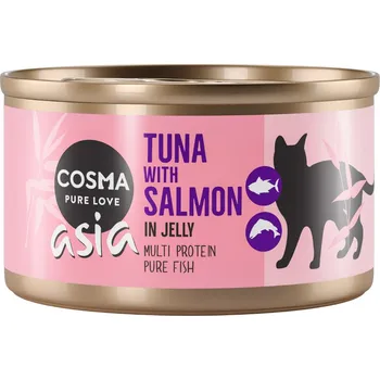 Krmivo pro kočku 6ks-6x85g Cosma Asia v želé - tuňák s lososem