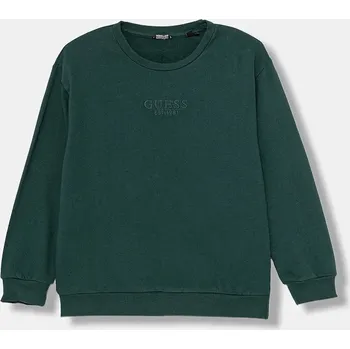 Chlapecká mikina Dětská bavlněná mikina Guess zelená barva, s aplikací, L5YQ22 KAV34 L5YQ22.KAV34.9BYA 79X, vel. 122-125