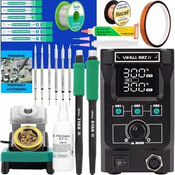 Páječka SADA PÁJECÍ STANICE YIHUA 982-IV 150W 2 PÁJKY 6 HROTŮ C245 C210 XXLv4