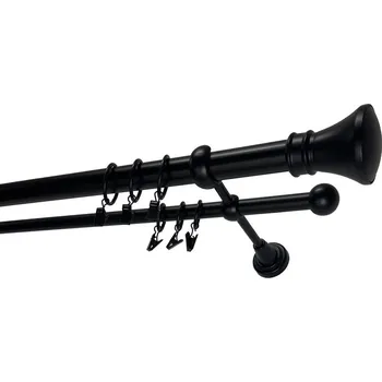 Garnýž Garnýž kovová 140 cm dvouřadá - dvojitá 25 žezlo černá