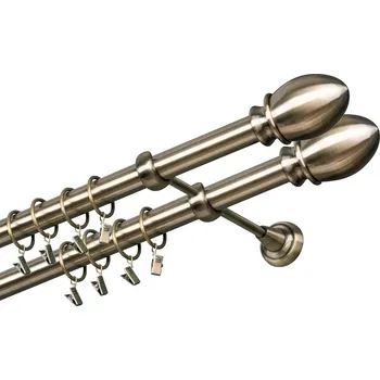 Garnýž kovová 340 cm dvouřadá - dvojitá 25/25 Belluno double Mosaz